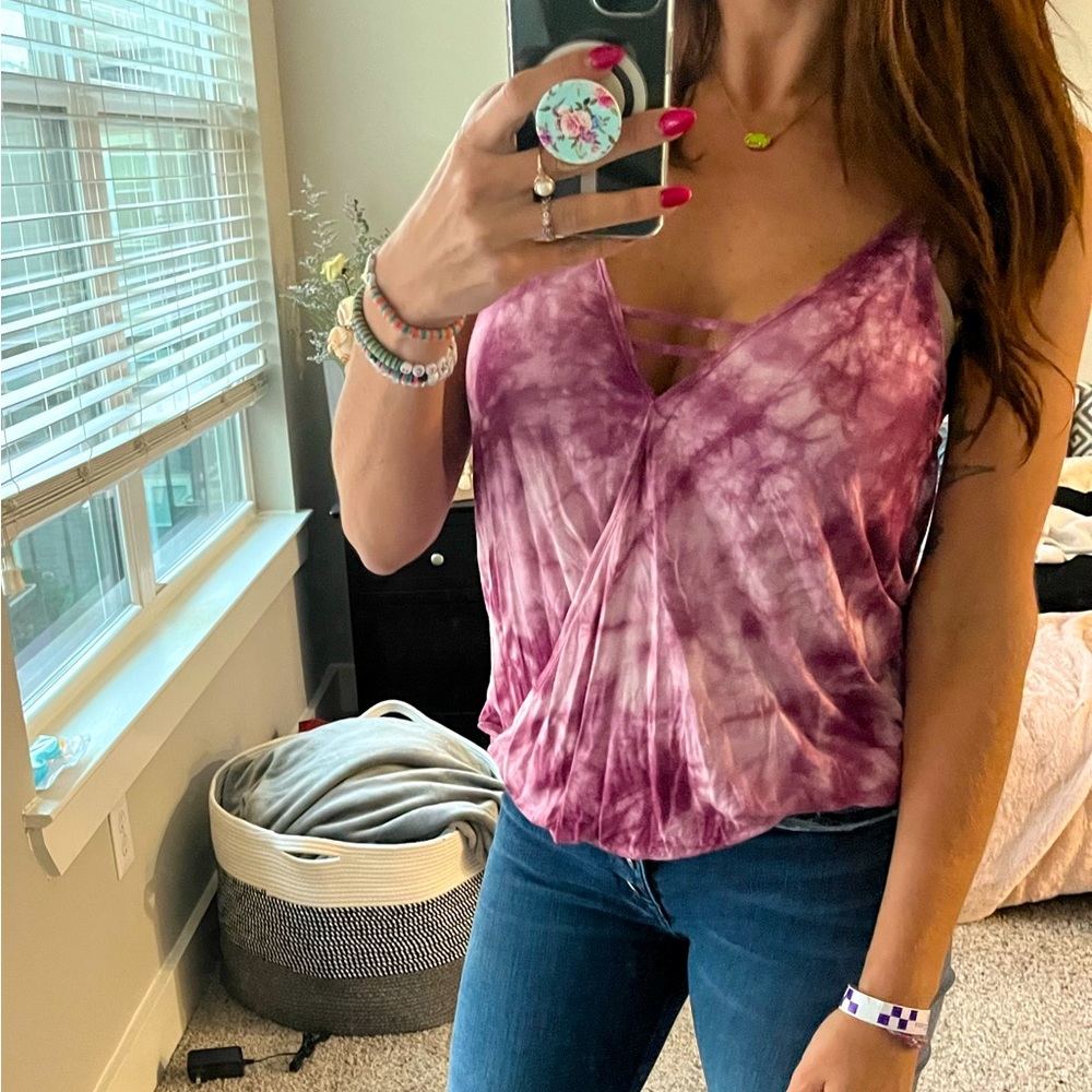 American eagle tie dye tank small
